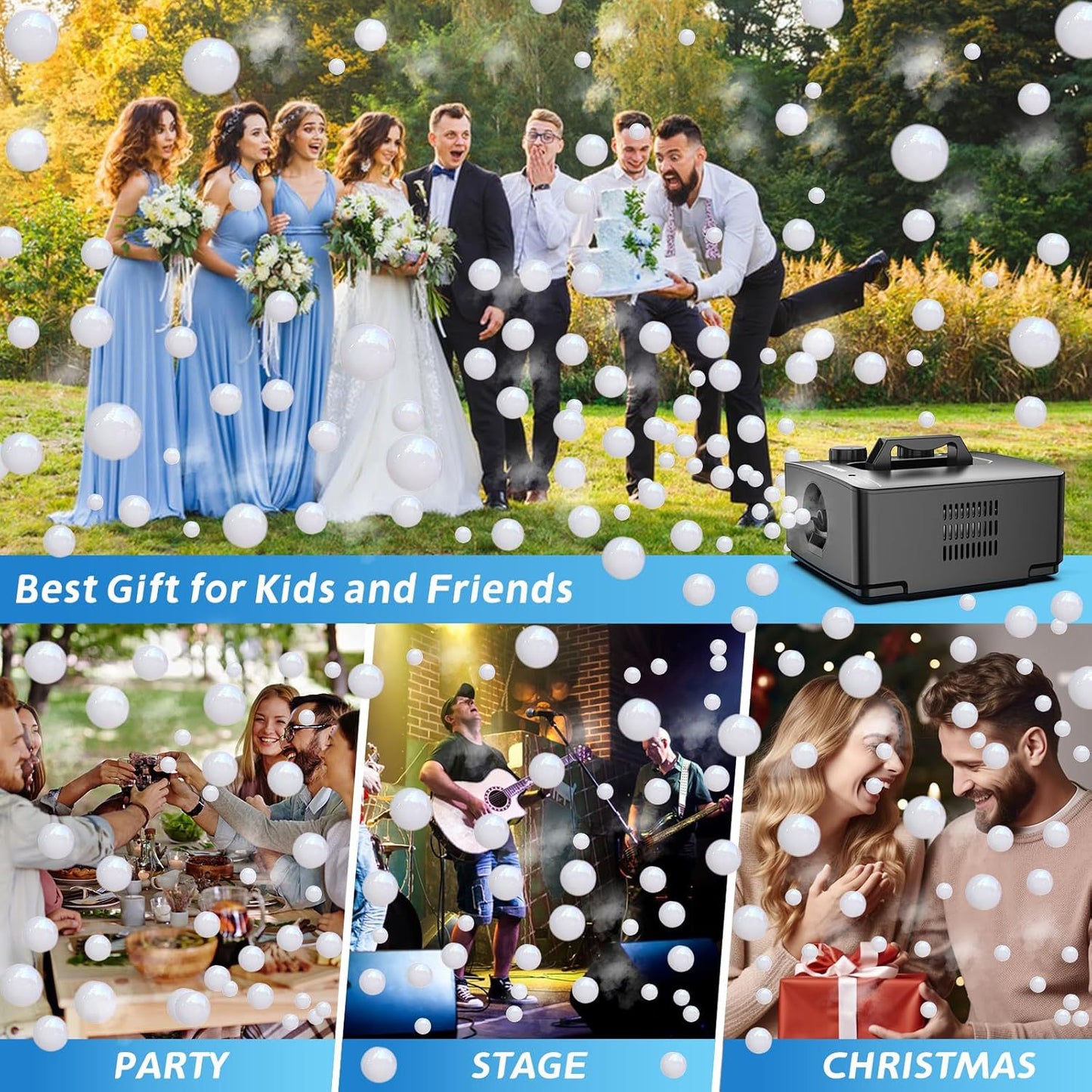 Smoke Bubble Machine New Remote Control Stage