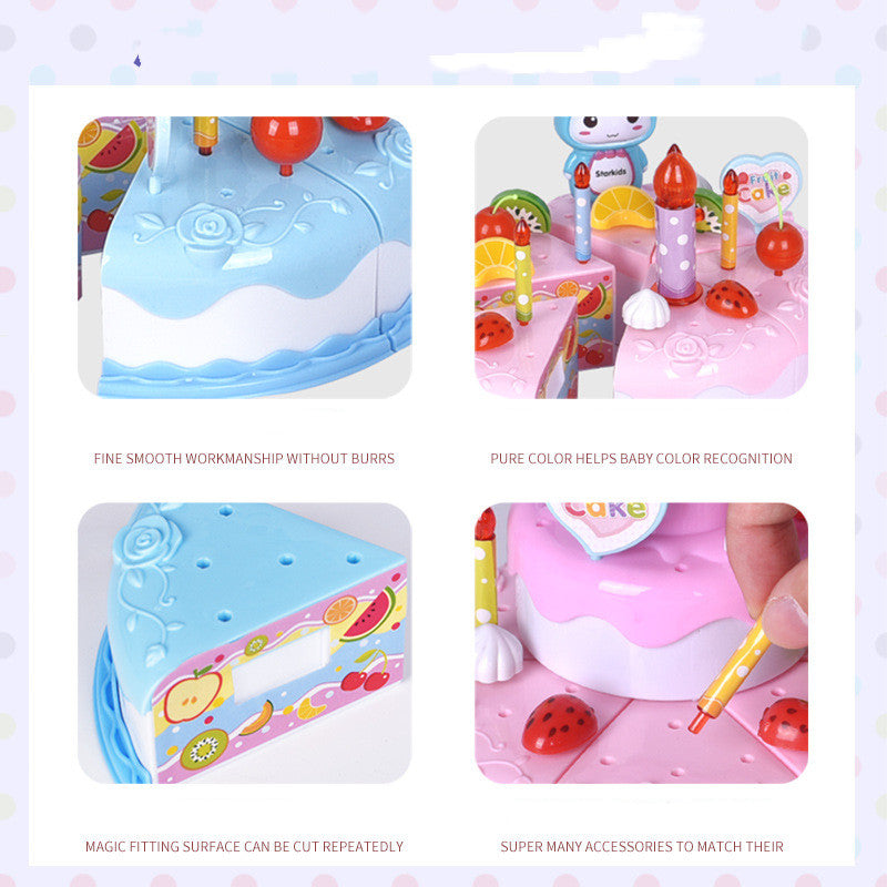 Creative Assembling Lights Singing Birthday Cake Modeling Toys