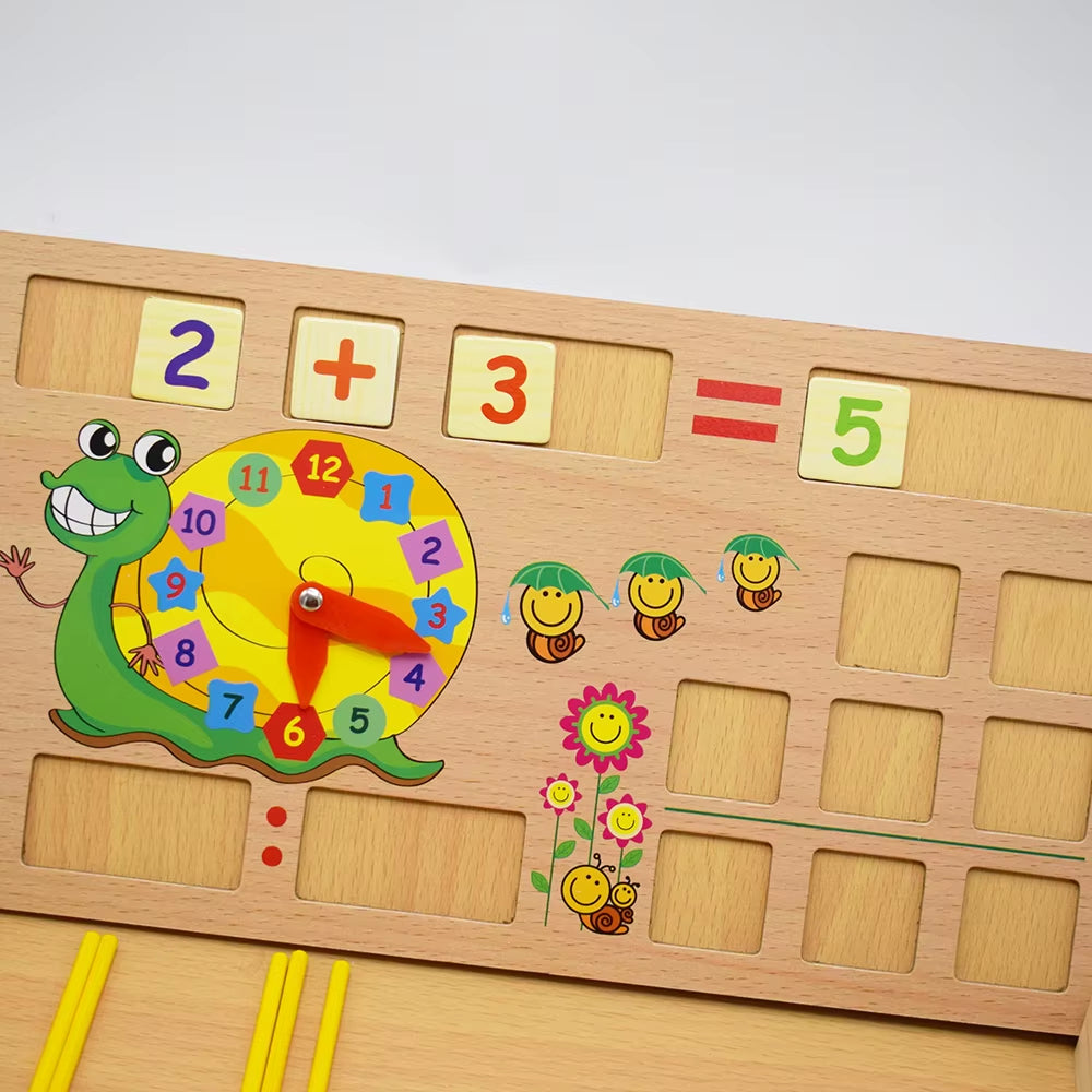 Multi-Functional Kids Board Game Wooden Montessori Toys Computing Learning Box Wooden Toys Children Learning Mathematics