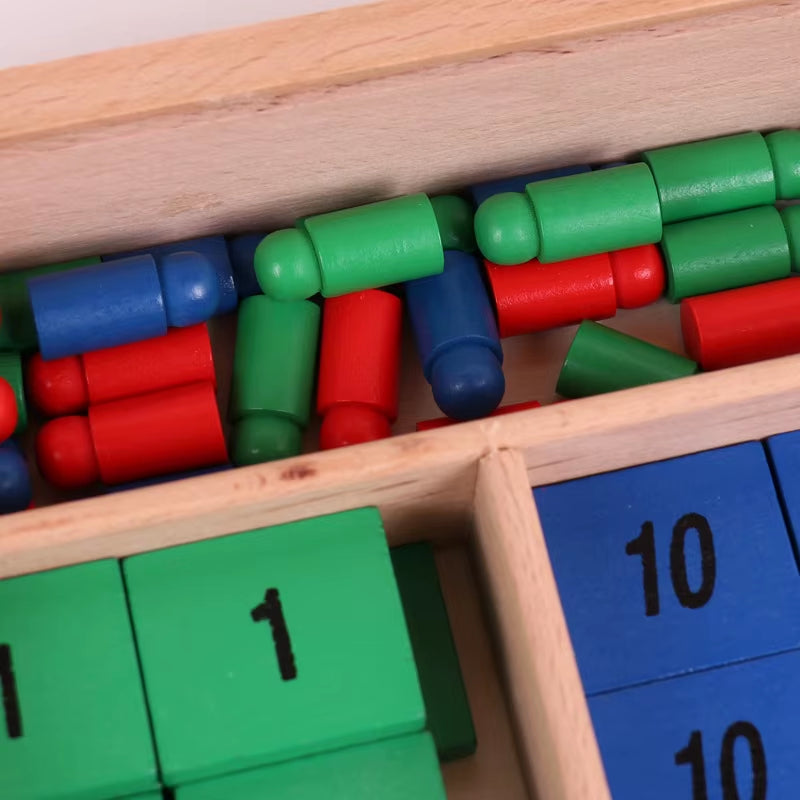 Kids Wooden Montessori Educational Aids Stamp Game Toy Environmental Montessori Math Manipulatives Stamp Game Teaching Aids