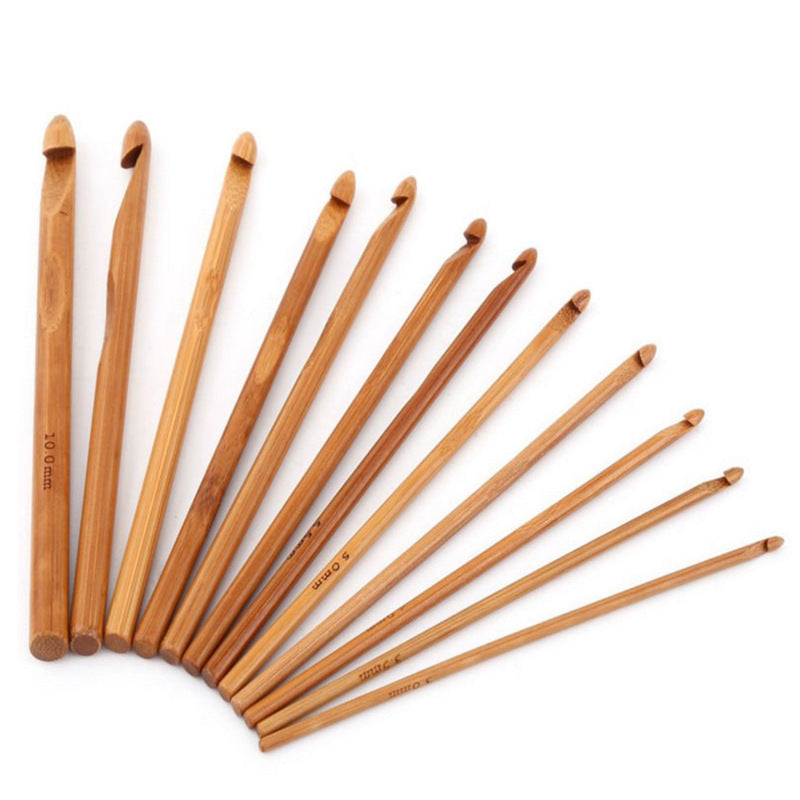 Bamboo Crochet DIY Handmade Crochet Tool Carbonized Bamboo Handle Crochet Sweater Stitch Set - LJ Enterprise