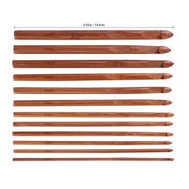 Bamboo Crochet DIY Handmade Crochet Tool Carbonized Bamboo Handle Crochet Sweater Stitch Set - LJ Enterprise