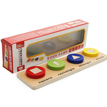 Wooden Educational Toys Wooden Shape Color Sorting Preschool Stacking Blocks Toddler Puzzles Toys for Kids Age 1 2 3