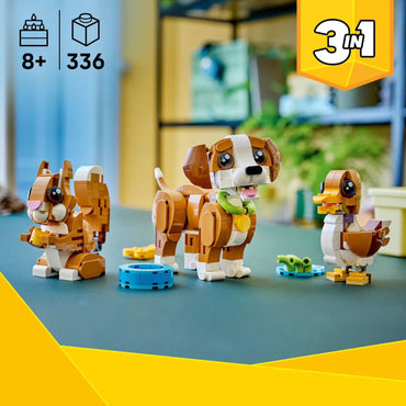 Creator 3 in 1 Cute Animals: Playful Puppy Dog (336 Pieces)