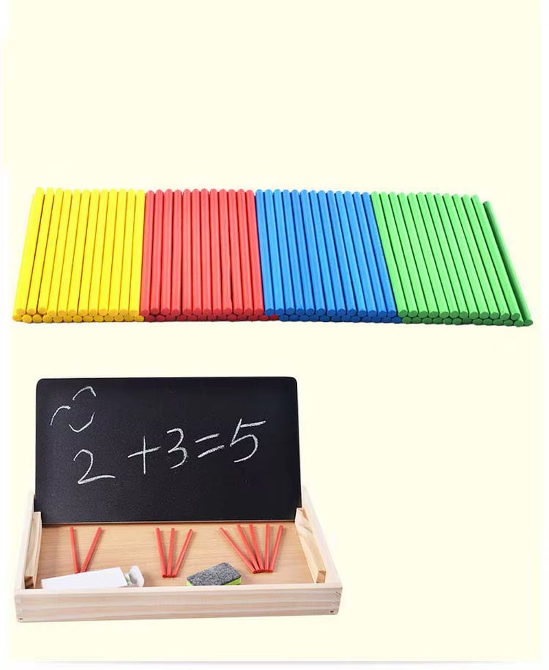 Baby Montessori Toy Math Woodentoy Learning Box Number Educational Game with Drawing Wooden Board Educational Toys for Children