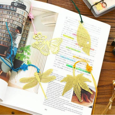 Vintage Gold Metal Bookmark MarquePage Kawaii Leaf Book Markers For Books School Supplies