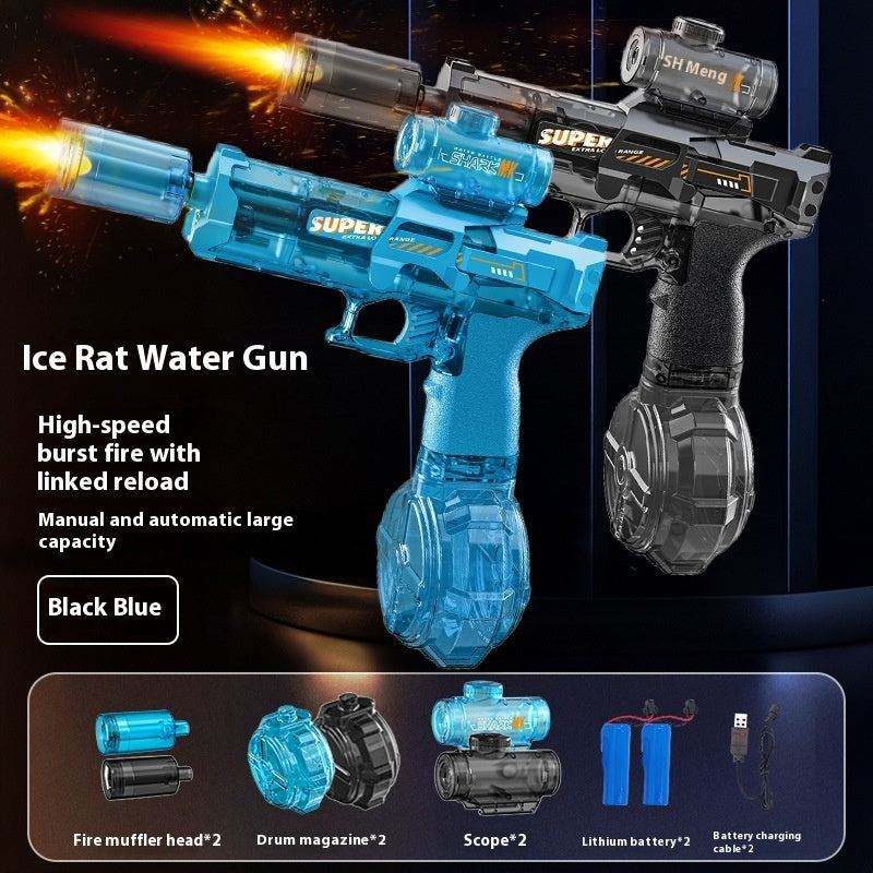 LED Lights Electric Water Guns Children Simulated Shooting Recoil Powerful Automatic Water Spray Gun Kids Summer Outdoor Toys - LJ Enterprise