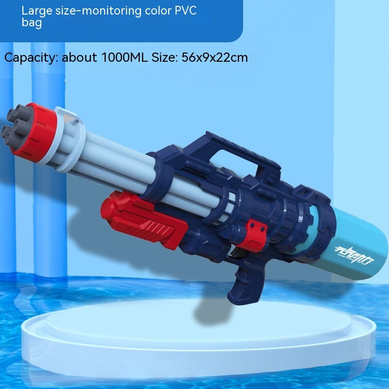 Large Capacity Gatling Water Spray Pull Water Gun Toy - LJ Enterprise