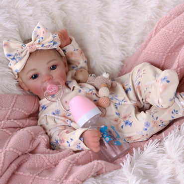 RSG 18" Lifelike Reborn Baby Dolls - Newborn - Soft Cloth Body Real Life Baby Dolls with Gift Box for Kids Age 3+