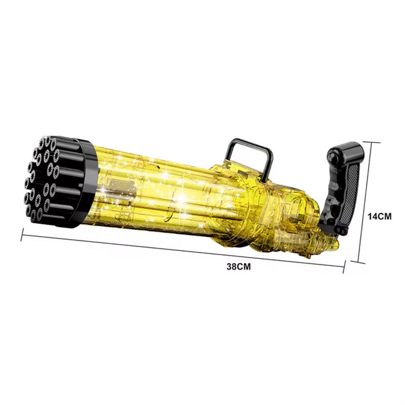Outdoor Games Party Toys Light Water Soap Blower Machine Electric Shooter Bazooka 21 Hole Gatling Bubble Gun