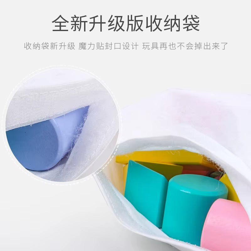 Wooden Blocks 28Pcs Large Wooden Macaron Shape Cognition Blocks for Children