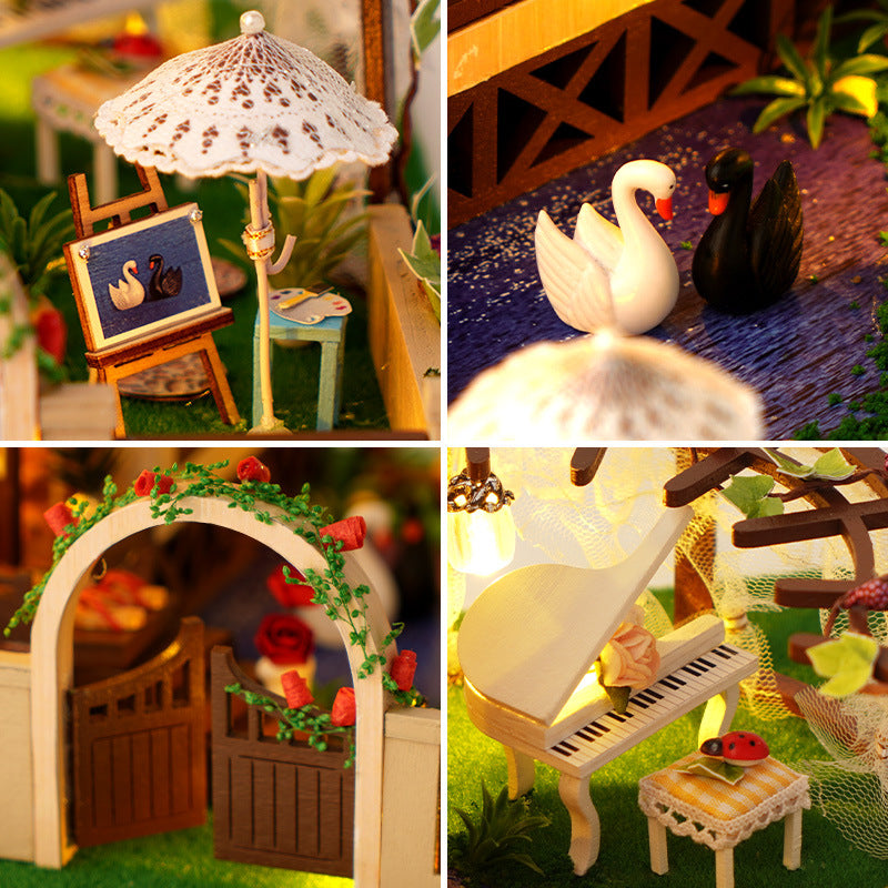 Creative Miniature Models Of Small Wooden House House Toys