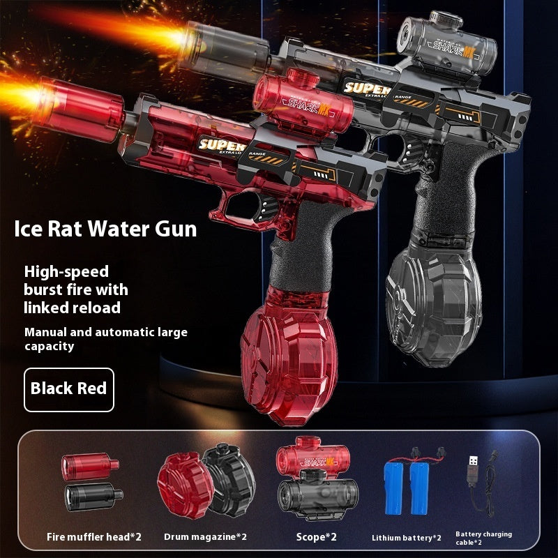LED Lights Electric Water Guns Children Simulated Shooting Recoil Powerful Automatic Water Spray Gun Kids Summer Outdoor Toys - LJ Enterprise