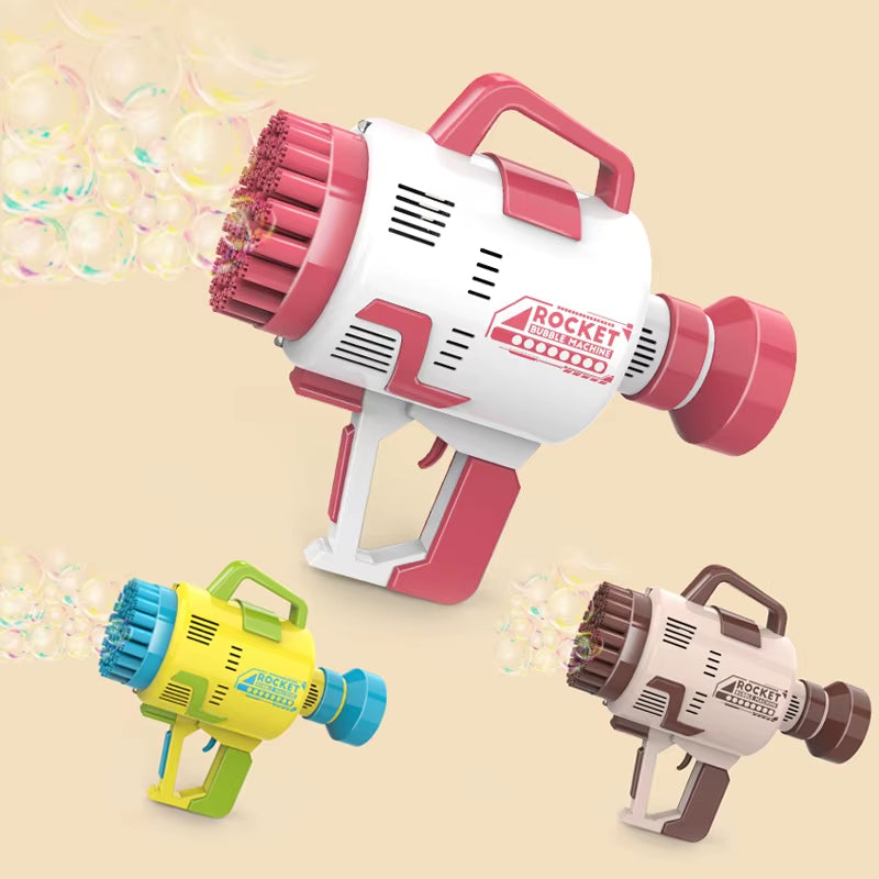 Summer Party Toys Rocket Launcher Bubble Bazoka Toy Gun Soap Machine 48 Holes Bubble Gun to Kids