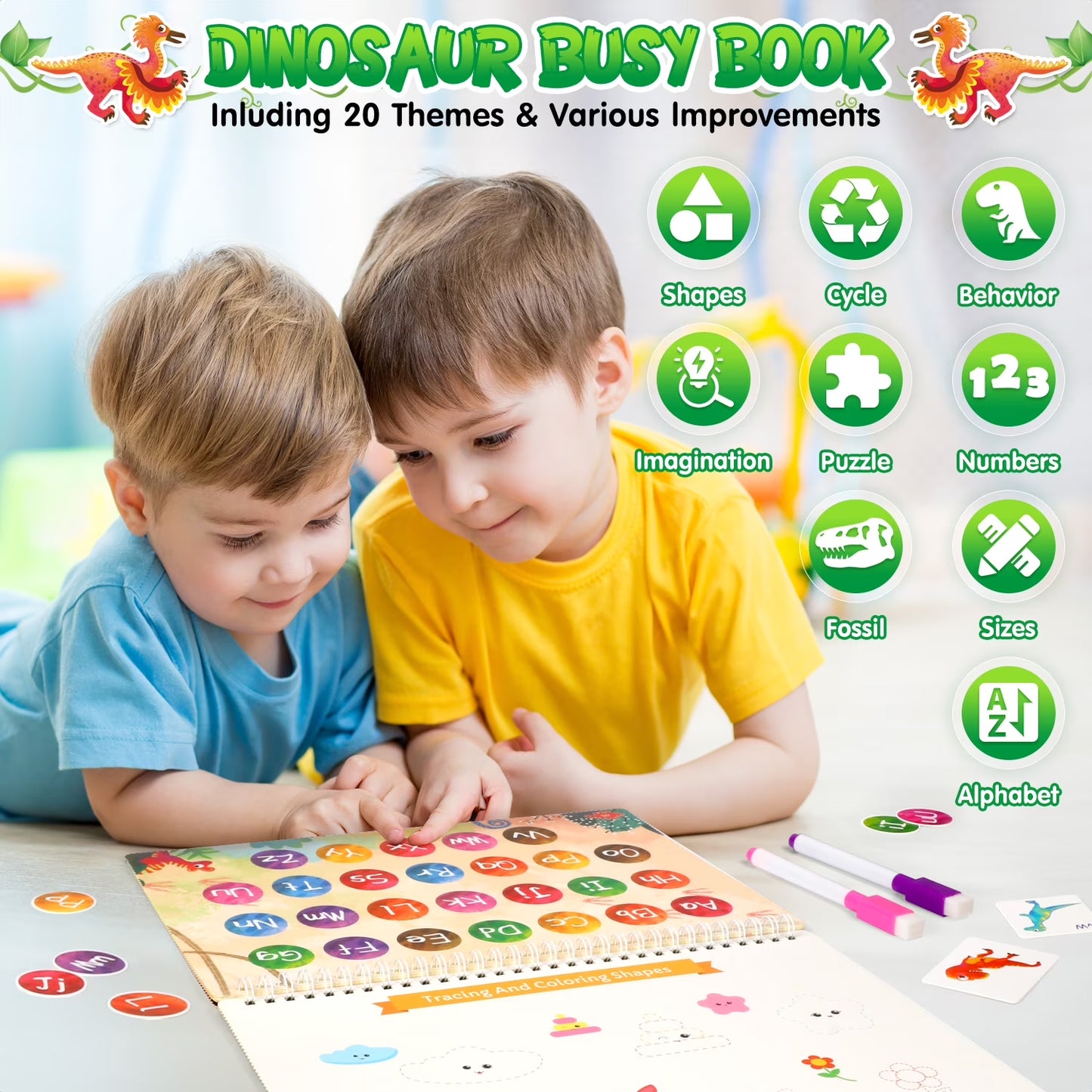 Montessori Learning Toys for Toddler, Educational Busy Book, Preschool Learning Toys Activity Book, Toys for 1 2 3 4 Years Old Boys and Girls, Christmas Birthday Gifts for 1 2 3 4 5+ Years Old