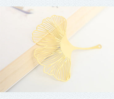 Metal Creative Paper Pattern Hollow Plating Maple Leaf Tassel Apricot Leaf Bookmark