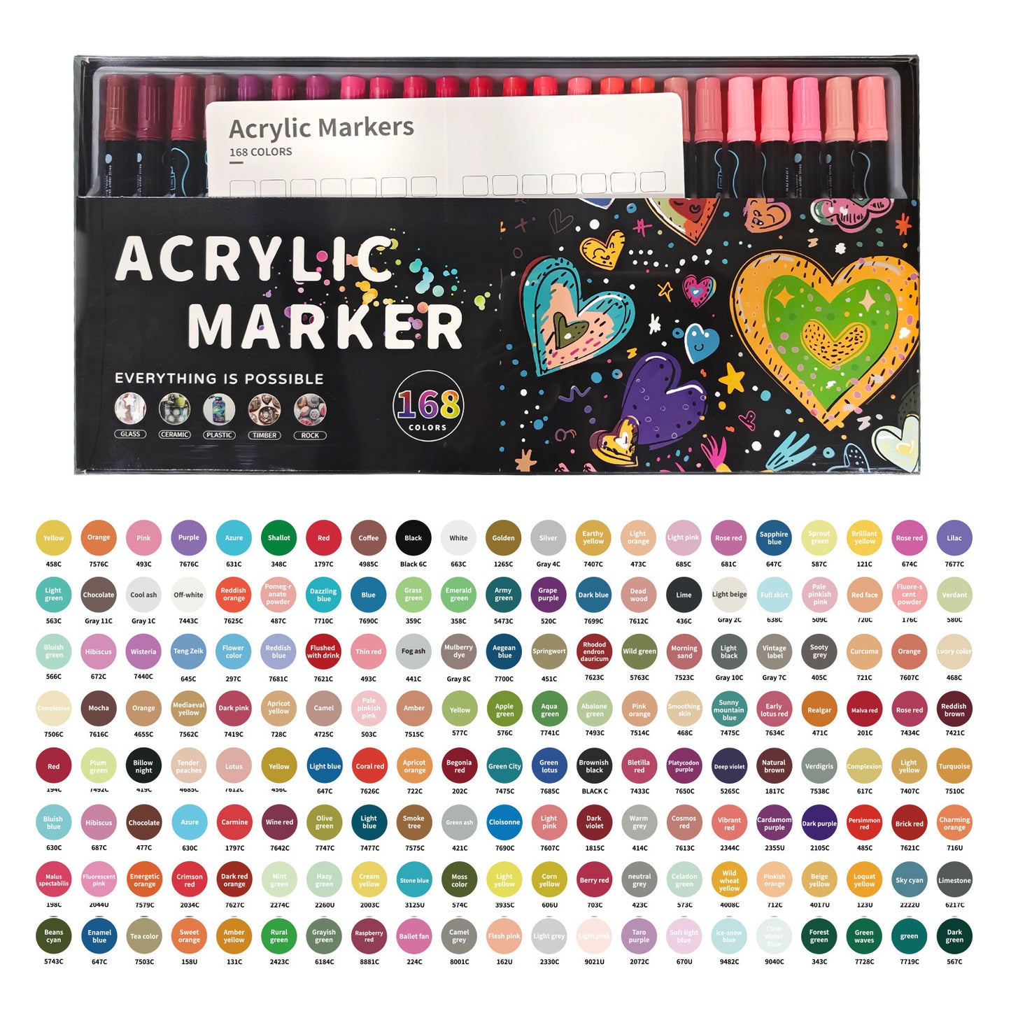 Household Stackable Dual-Tip Acrylic Markers