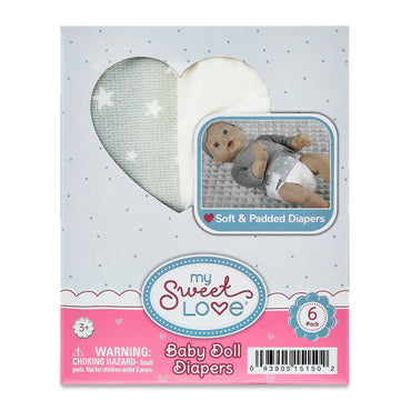 Baby Doll Diaper Set, 6 Pieces