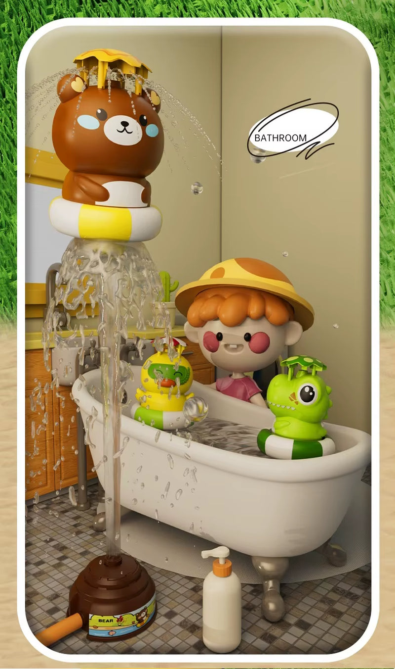 Water Sprinkler for Kids Outdoor Cartoon Cute High Pressure Rotating Sprinkler Rocket Launcher Garden Summer Toys