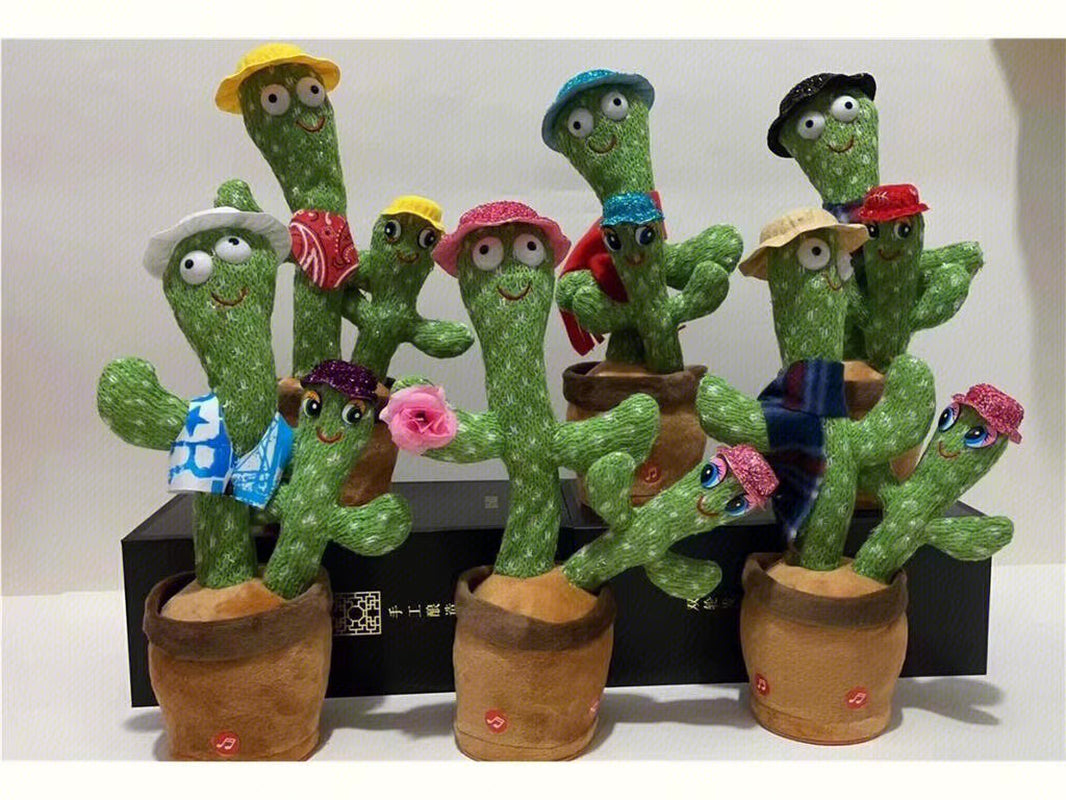 Christmas Gift Stuffed Flowerpot Soft Plush Toys Record Twisting Sing Talking Electric Dancing Cactus Toy with Light Opp Bag
