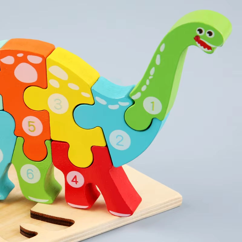 Kids Wooden Puzzle Building Block Toys 3D Wooden Puzzle Baby Wood Anima Jigsaw Puzzles Toys for Child