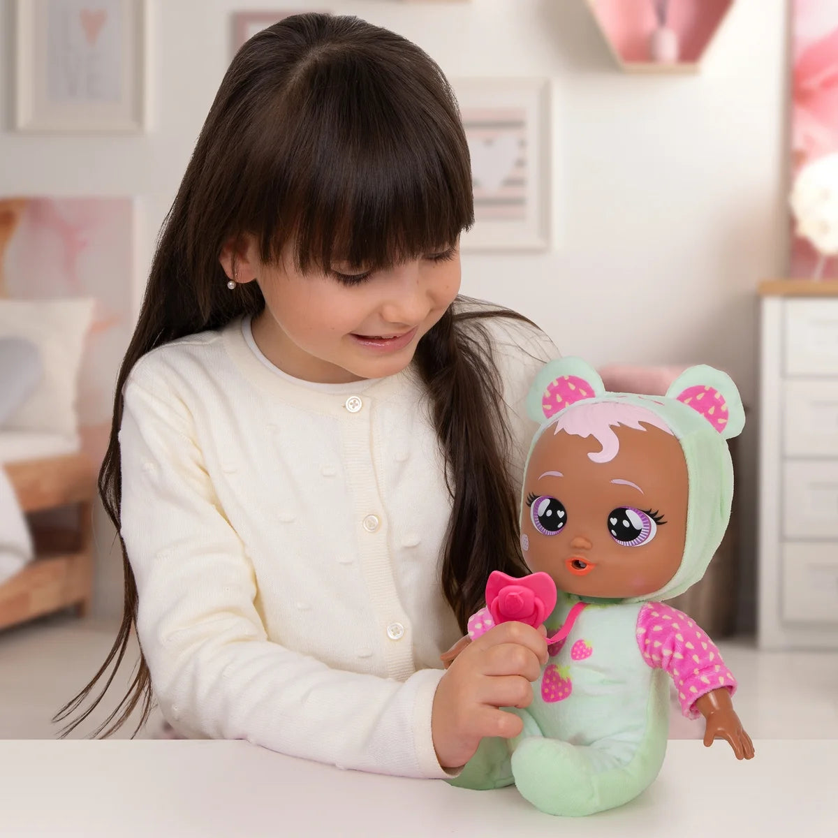 Mealtime Mindy 11.4" Baby Doll W/ 4 Accessories, 15 Sounds and Reactions