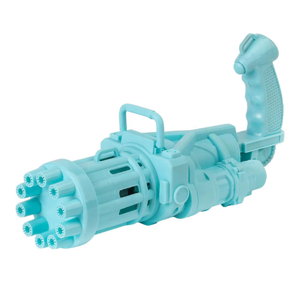 2021 New Electric Plastic Gatlin Blower Bubble Machine Eight Hole Bubble Gatling Gun Toy for Kids