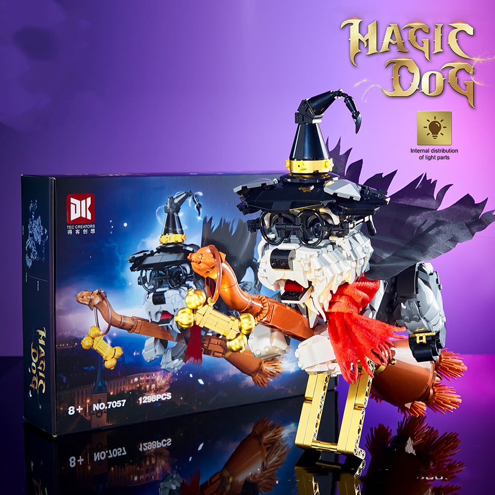 Magic Schnauzer Light Magic Broom Decoration Educational Assembled Toys