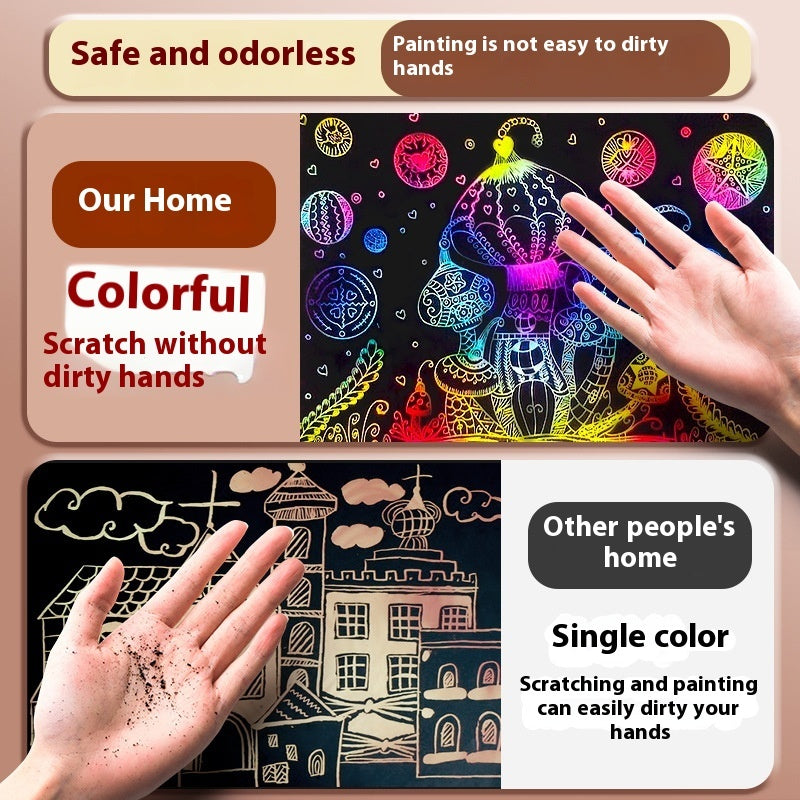 Children's Color Graffiti Paper Scraping Painting Books