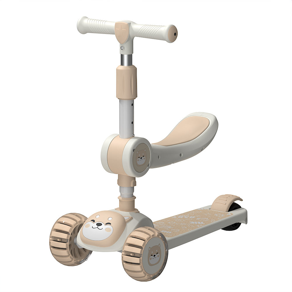 Unisex Baby 3-in-1 Slide-and-Fold Ride-On Toy