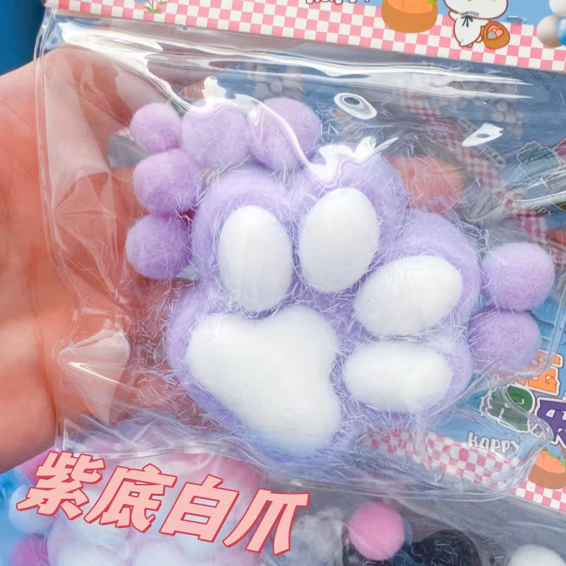 JN Handmade TPR Soft Pinch Squeeze Toy Unique Taba Squishy Paw for Kids 5-7 Years Slow Rebound Hamster Cat Paw Gift Idea