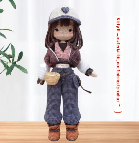 Dress-Up Girl Ornament Kit Hand-Knitted Doll Yarn Crochet DIY Cute Large Doll Craft Project - LJ Enterprise