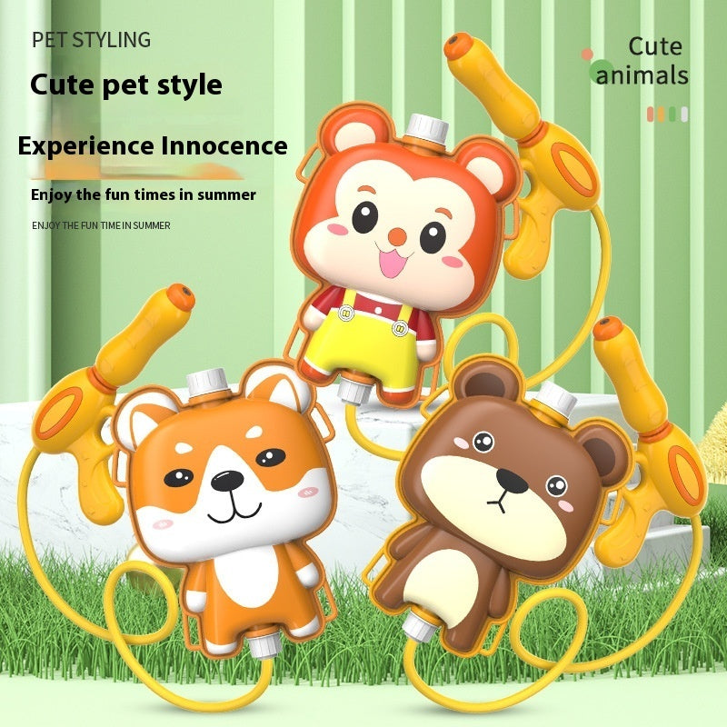 Children's Pull-out Backpack Water Gun Toy Water Playing Outdoor Water Fight Water - LJ Enterprise