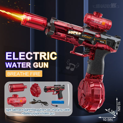 LED Lights Electric Water Guns Children Simulated Shooting Recoil Powerful Automatic Water Spray Gun Kids Summer Outdoor Toys - LJ Enterprise