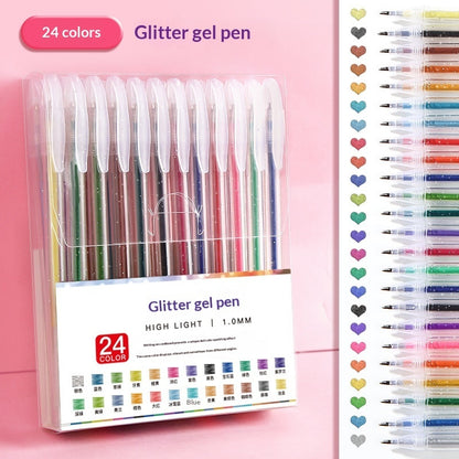 Colorful Glitter Pens Luminous Shimmering Curry Pens Sparkling Ballpoint Pens