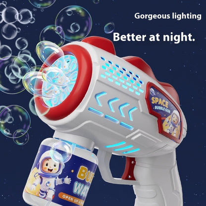 Bubble Machine Outer Space Astronauts Toy Automatic Gatling Electric