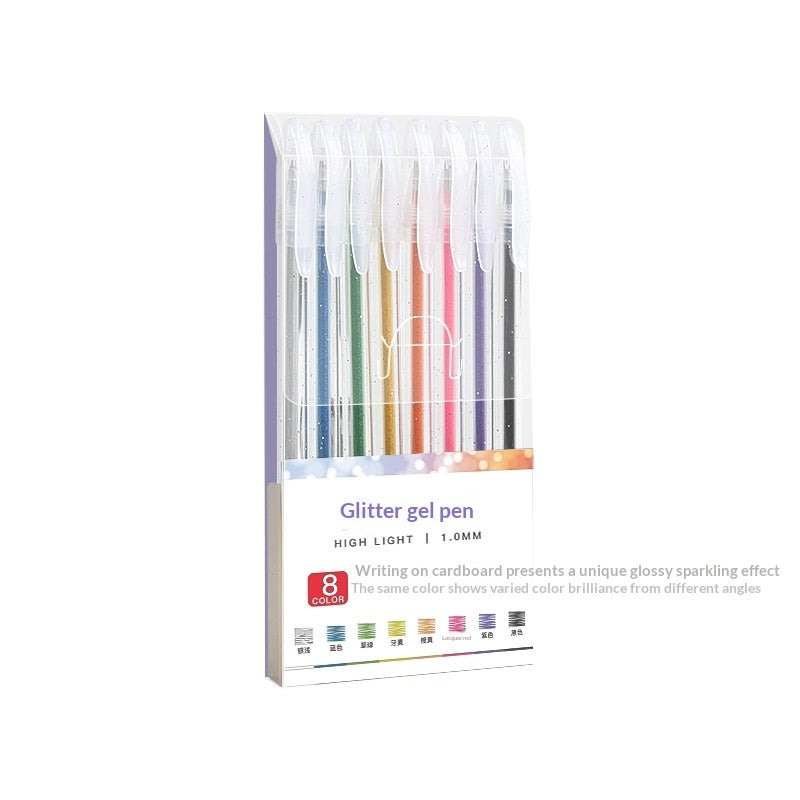 Colorful Glitter Pens Luminous Shimmering Curry Pens Sparkling Ballpoint Pens