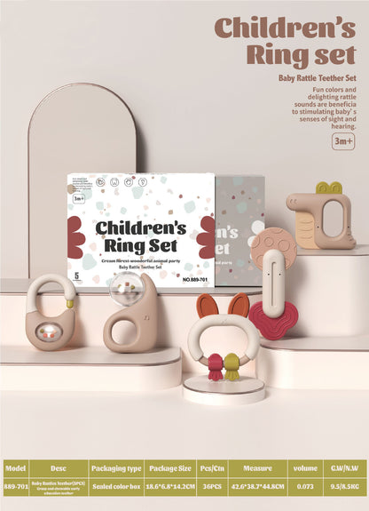 Baby Hand Rattle Toy Tooth Glue Can Be Boiled To Soothe