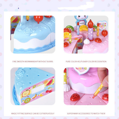 Creative Assembling Lights Singing Birthday Cake Modeling Toys