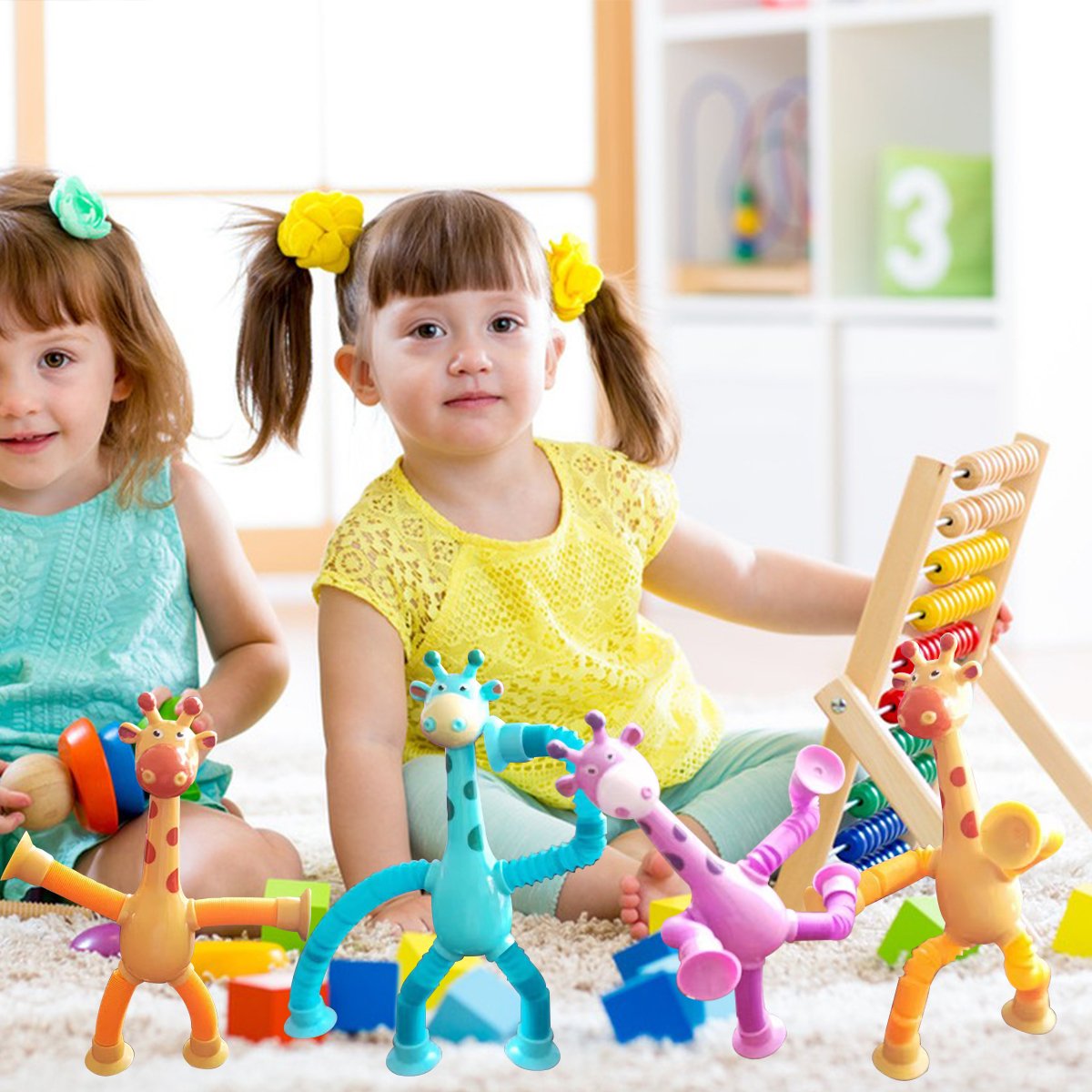 Giraffe Tubes Sensory Toys Novelty Spring Fidget Toy Stretch Tube Stress Relief Toy