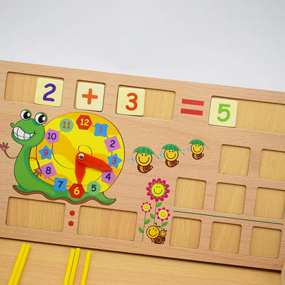 Multi-Functional Kids Board Game Wooden Montessori Toys Computing Learning Box Wooden Toys Children Learning Mathematics