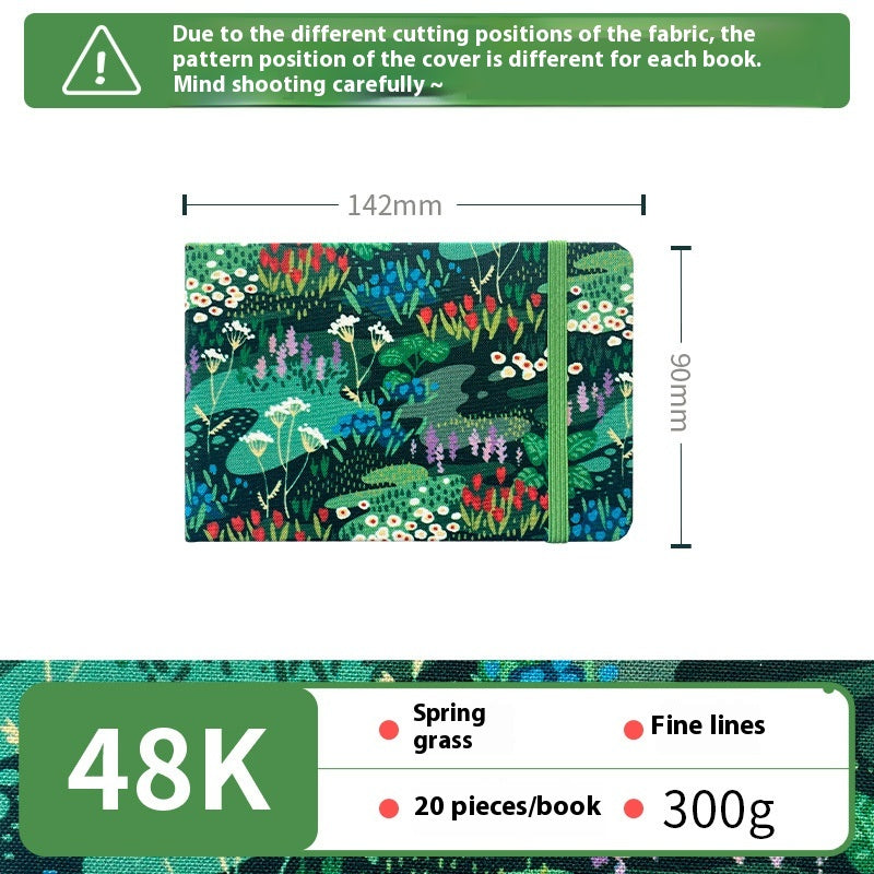 Feiluniao Watercolor Notebook Fabric Handmade Mini Portable Portable Character Sketch Hand Painted Graffiti Drawing Book