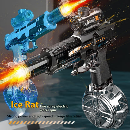 LED Lights Electric Water Guns Children Simulated Shooting Recoil Powerful Automatic Water Spray Gun Kids Summer Outdoor Toys - LJ Enterprise