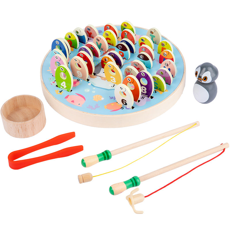 Magnetic Fishing Toy Multifunctional Wooden Puzzle