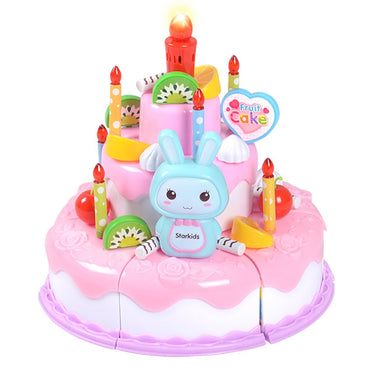 Creative Assembling Lights Singing Birthday Cake Modeling Toys