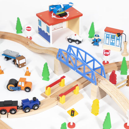 Wooden Train Set, 100 Pc.