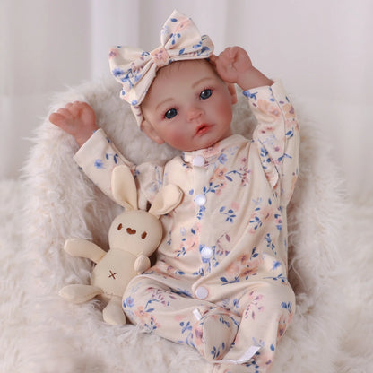 RSG 18" Lifelike Reborn Baby Dolls - Newborn - Soft Cloth Body Real Life Baby Dolls with Gift Box for Kids Age 3+
