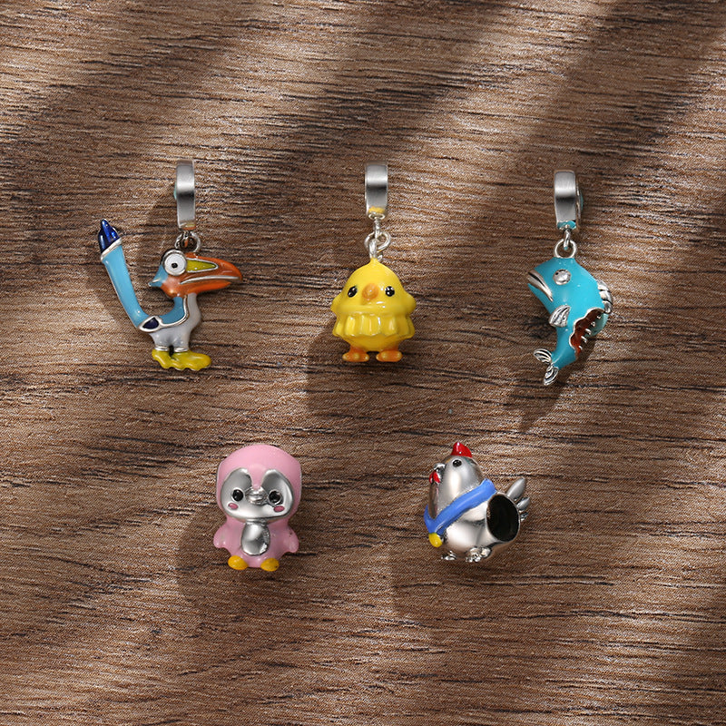 Cartoon Series Beads Pendant CharmS925 Silver Diy Bracelet Accessories Loose Beads - LJ Enterprise