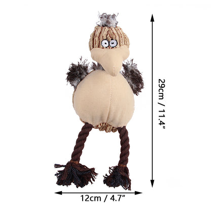 Pet Plush Molar Teeth Resistant To Bite And Sound Dog Cartoon Bird Sounding Toy