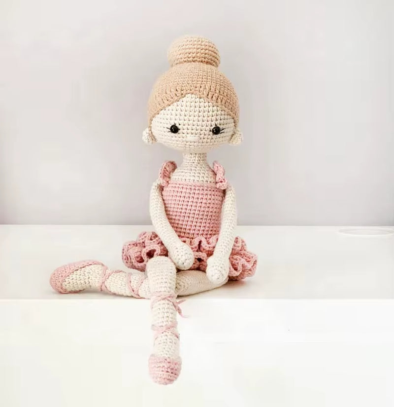  Handmade Cotton Yarn Crochet Girl Dolls Toys 